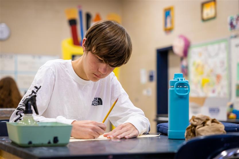 Students in art class